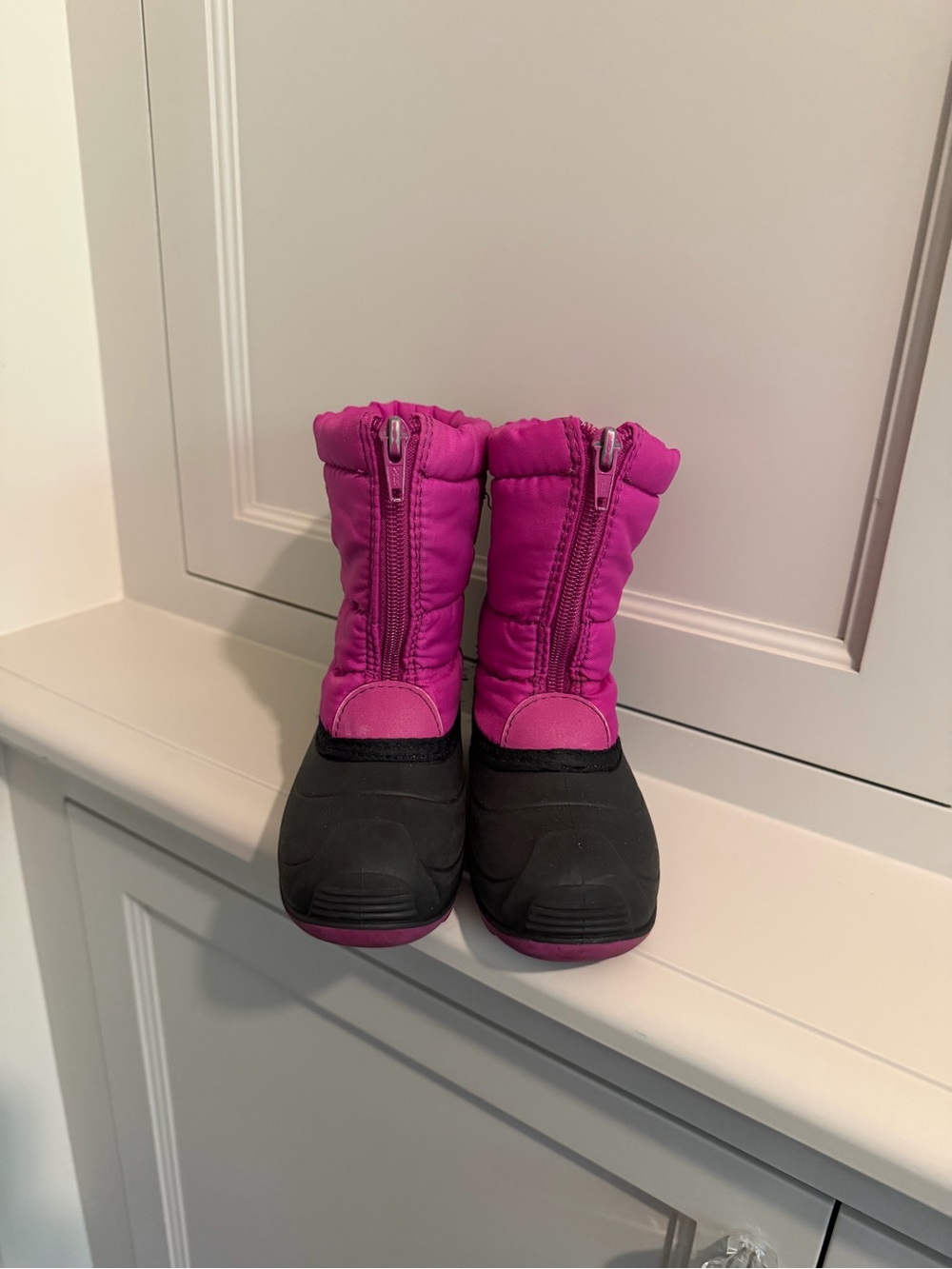 Kamik Kids Pink & Black Insulated Zip-Front Snow Boots